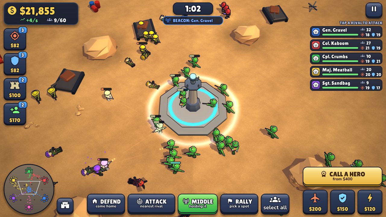 Six bunkers battling