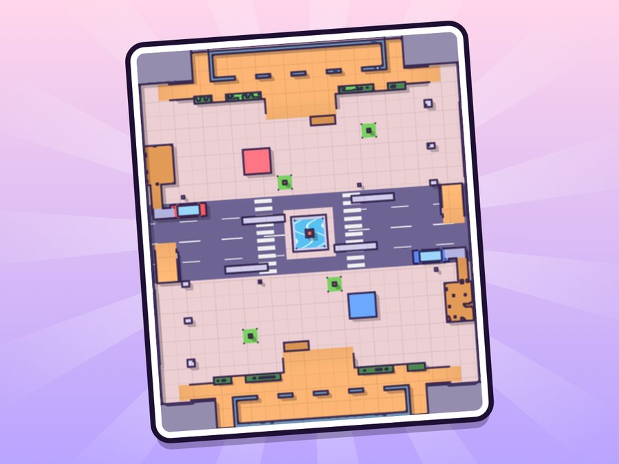 Top-down map of Bean Town
